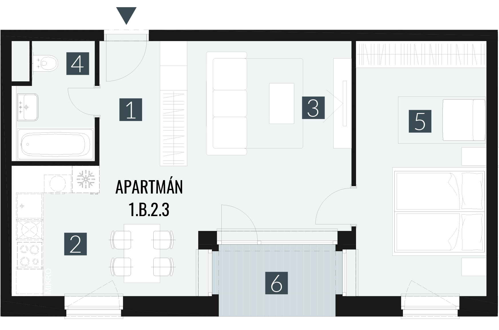 1.B.2.3 2izbový+kk 